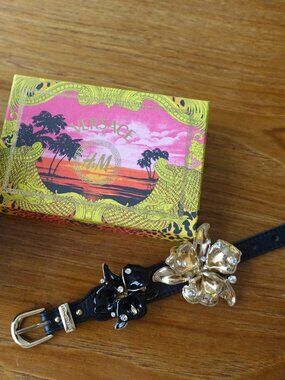 Versace & H&M Collaboration Flower Leather Look Buckle Bracelet